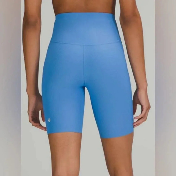 Lululemon Base Pace High Rise Short Ribbed Nulux Blue Nile Size 4 - Picture 1 of 9
